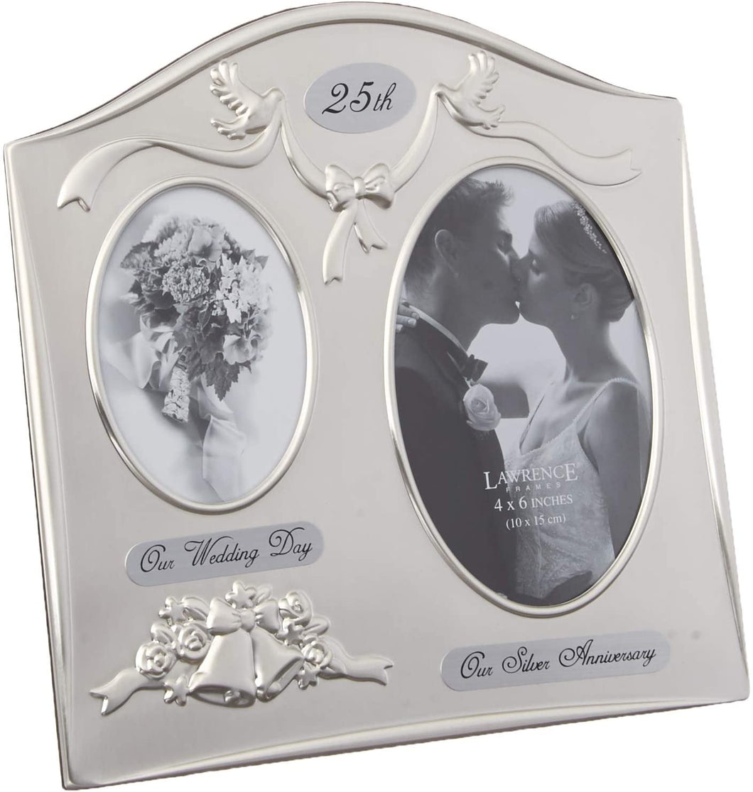 Silver 25 wedding anniversary frame- anniversary gifts in Canada 