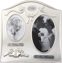 Load image into Gallery viewer, Silver 25 wedding anniversary frame- anniversary gifts in Canada
