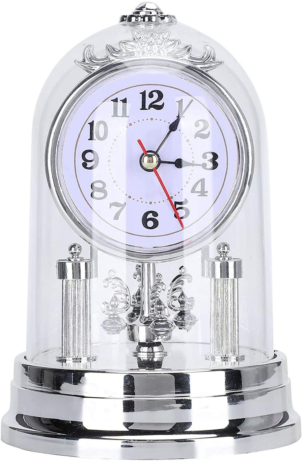 Acrylic Dome Table Clock, European Vintage Style Battery Operated