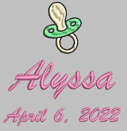Embroidery Pacifier Design Animal