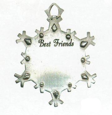 Best Friends Snowflake Pewter Ornament | Customized gifts online Canada | Engraver in Calgary | Engraver in Canada | Customized gifts in Canada | Customized gifts in Calgary | Gift shop in Canada | Gift shop in Calgary | Engraving items in Canada