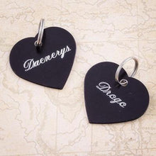 Load image into Gallery viewer, black heart engravable pet tag

