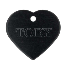 Load image into Gallery viewer, black heart pet tag
