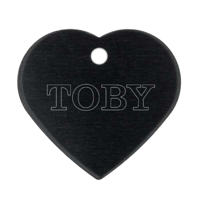 black heart pet tag