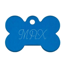 Load image into Gallery viewer, blue shaped dog bone pet tag

