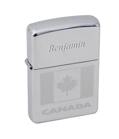 Zippo Lighter - Etched Canada Flag