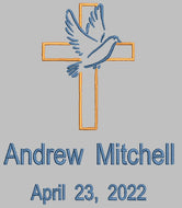 Embroidery Dove and Cross Animal Design