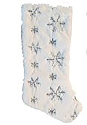 Deluxe Sequin Christmas Stocking - Snowflake