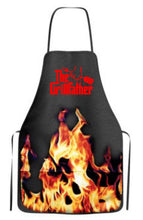 Load image into Gallery viewer, BBQ Apron- Flame Design- Grill Father

