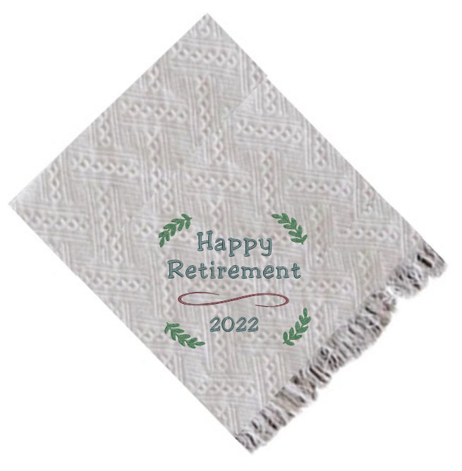 Custom Happy Retirement Antique Throw