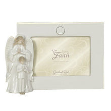 Load image into Gallery viewer, Have Faith Porcelain Frame, Angel With Boy, 6 1/4 By 9 1/4 Inch
