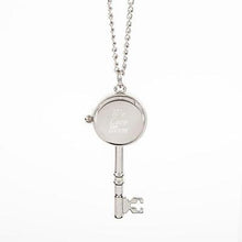 Load image into Gallery viewer, Key Shaped Clock Pendant on Chain engravable
