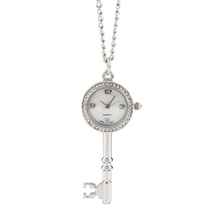 Load image into Gallery viewer, Key Shaped Clock Pendant on Chain
