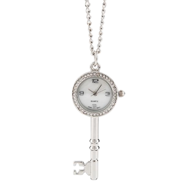 Key Shaped Clock Pendant on Chain