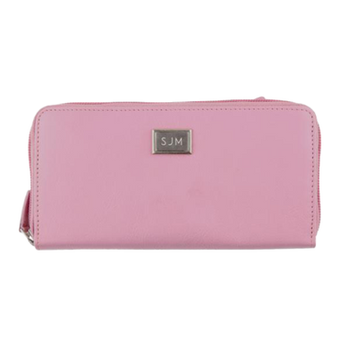 Ladies Full Zip Leather RFID Wallet - Blush