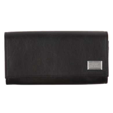 Leather Travel RFID Wallet - Black