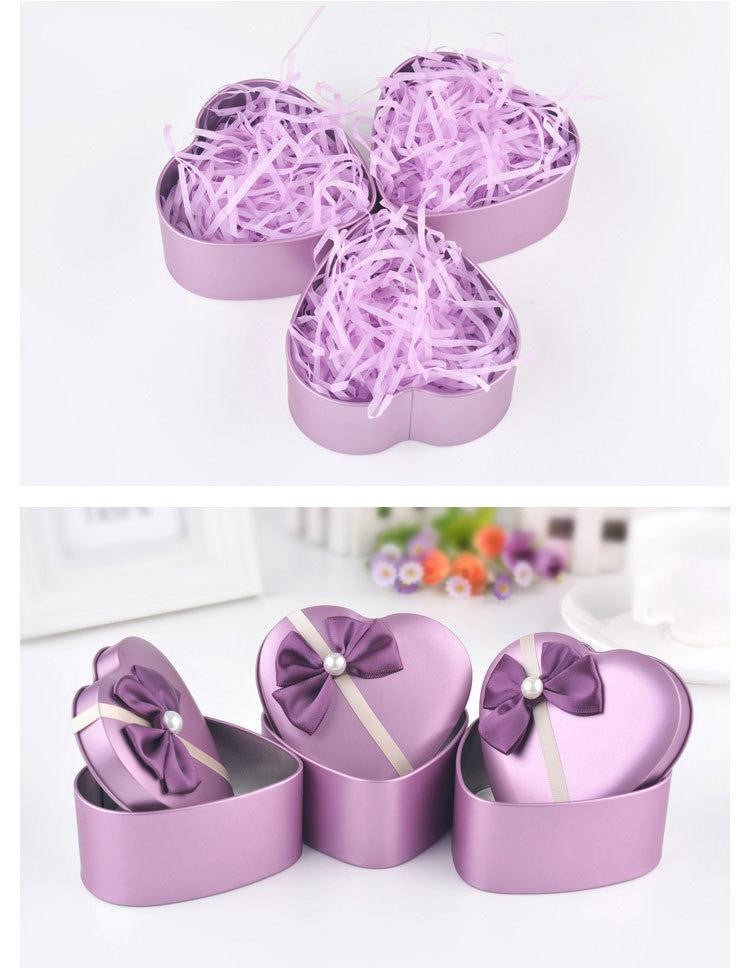 Lilac Heart Shaped Gift Box- Tin