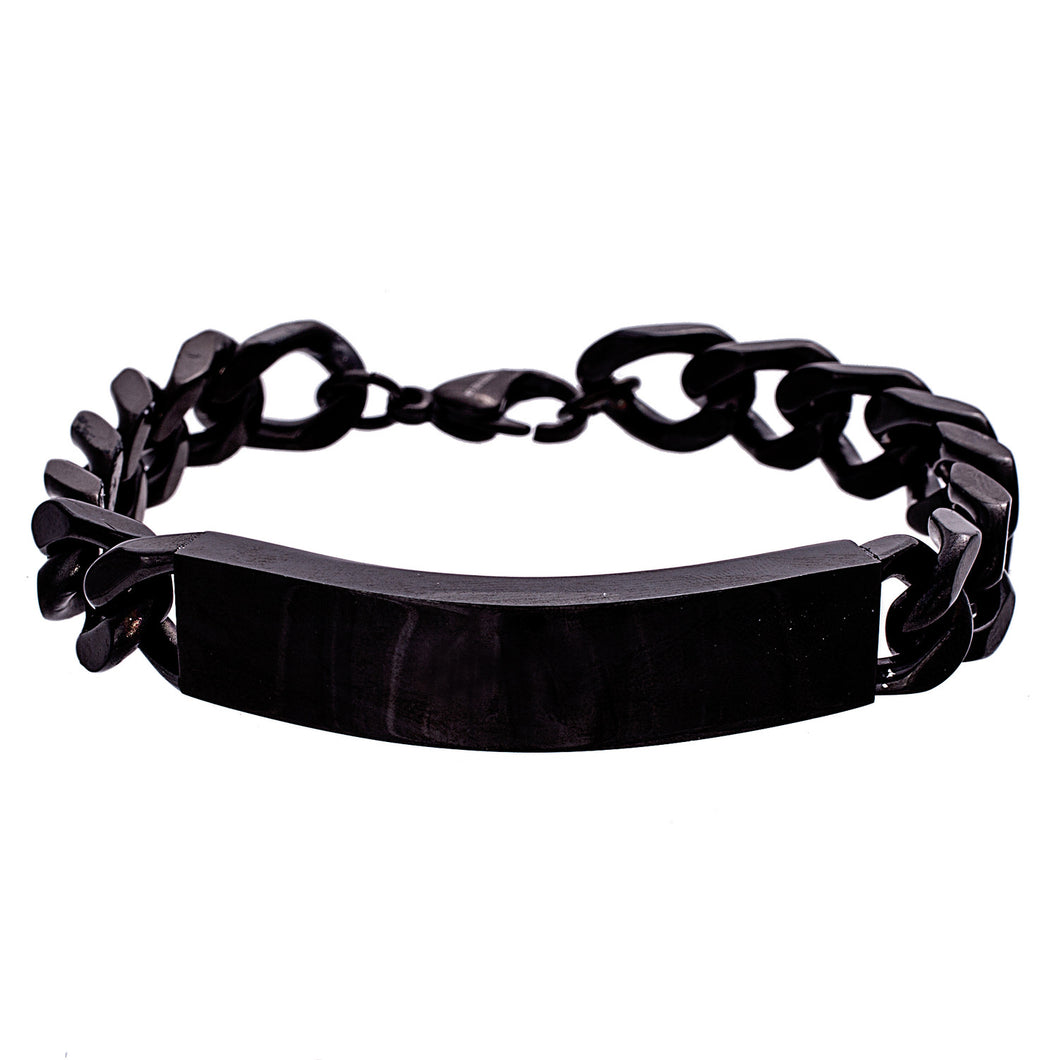 men black chain id bracelet