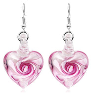 Murano Glass heart floral earrings