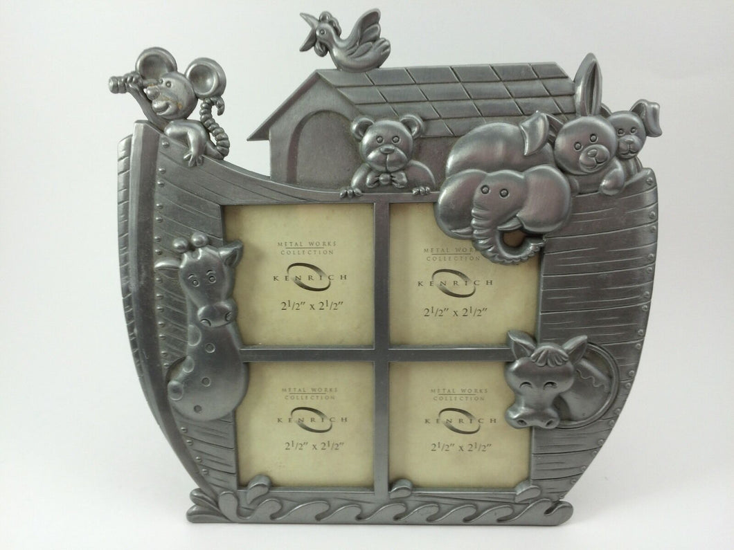Pewter Noah 4 slot frame- baby gifts in Canada 
