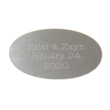 Load image into Gallery viewer, Oval Pewtertone Plate 1 3/8&quot; x 2 1/2&quot; trophy plate 

