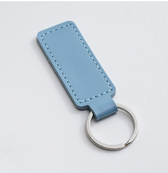 Doublesided PU Leather Keychain - Baby Blue