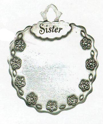 Pewter Sister Christmas Ornament