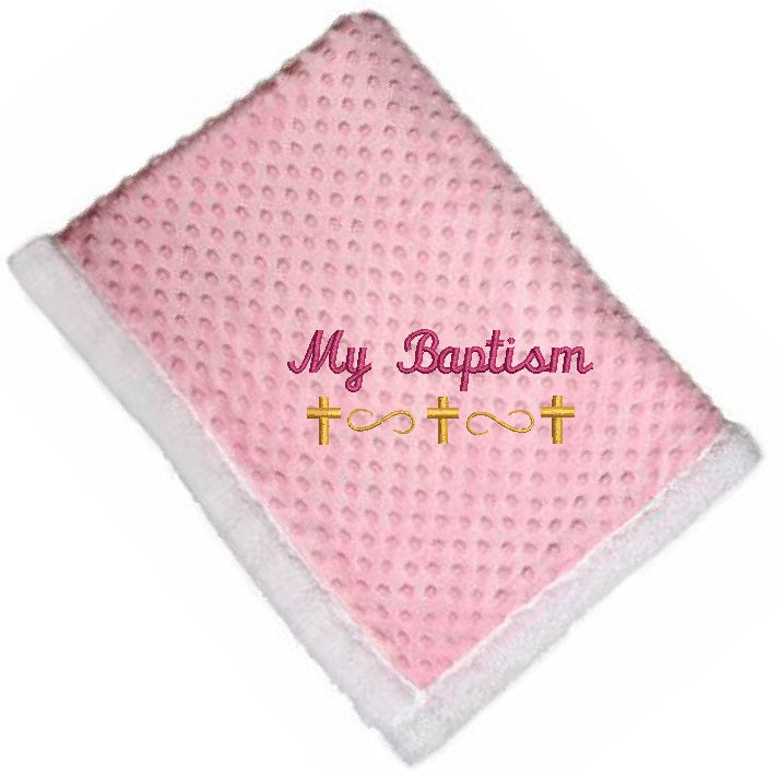 My Baptism Custom Blanket with Gold Cross | Engraver in Canada | Gift shop in Calgary | Personalized Baptism Blanket | Unique Baptism Gift | Customized Blanket with Cross Design | Special Baptism Keepsake | Engraved Blanket for Baptism | Embroidered Baptism Gift | Canadian Engraving Services | Calgary Gift Store | Religious Blanket with Customization | Meaningful Baptism Present | Handcrafted Baptismal Blanket | Custom Embroidery for Baptism | High-Quality Blanket for Christening