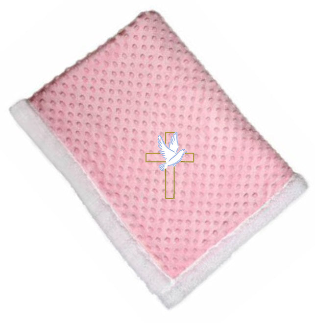 Embroidery Dove and Cross Blanket