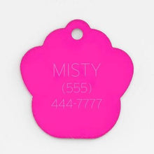 Load image into Gallery viewer, Pink Paw Pet Tag engravable
