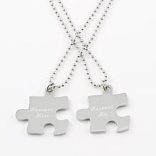 Load image into Gallery viewer, Stainless Steel Puzzle Piece Necklace Set of 2
