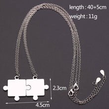 Load image into Gallery viewer, Couples Puzzle Necklace- Silver
