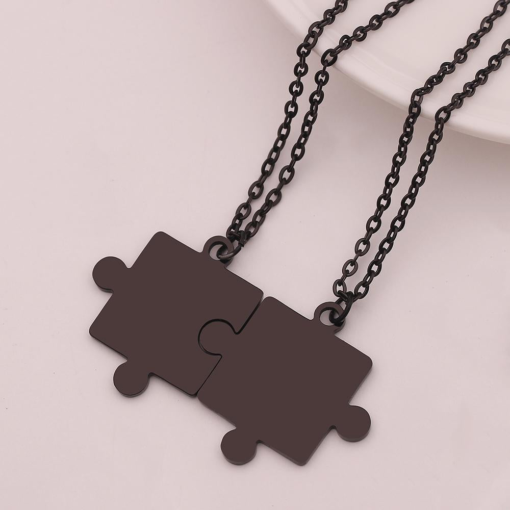 Couples Puzzle Necklace - Gifts for Couples - Valentines day Gifts - Buy Valentines day Gifts - But Necklaces online from Engraving Reimagined in Canada and USA.