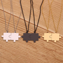 Load image into Gallery viewer, Couples Puzzle Necklace - Gifts for Couples - Valentines day Gifts - Buy Valentines day Gifts - But Necklaces online from Engraving Reimagined in Canada and USA.
