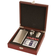 Load image into Gallery viewer, Rosewood Finish Flask Set

