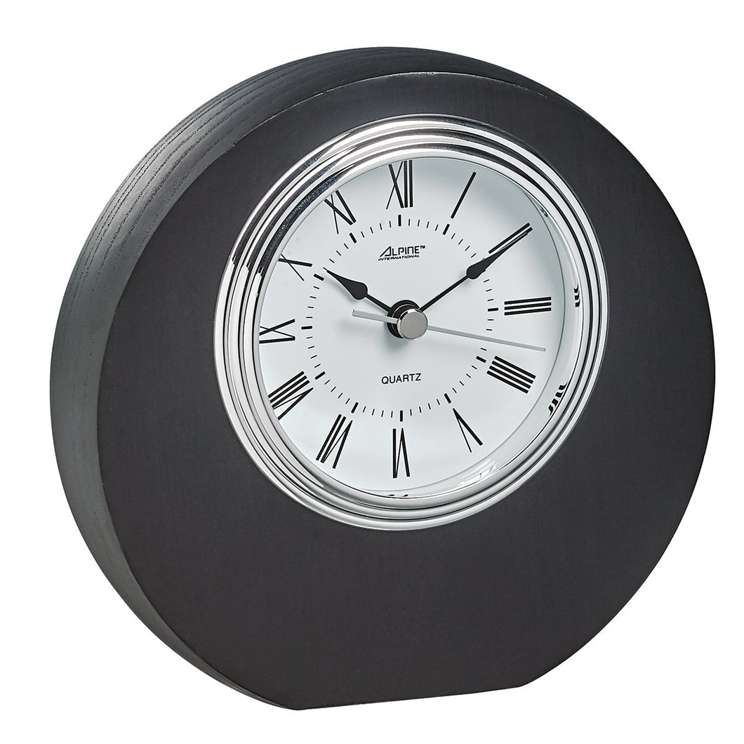 Round Table Clock with Silver plate