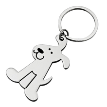 Load image into Gallery viewer, Shiny Silver Dog Keychain

