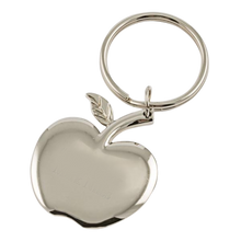 Load image into Gallery viewer, Silver Apple Keychain engravable
