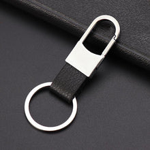 Load image into Gallery viewer, silver metal key chain leather
