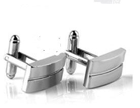 Silver Square French Cuff Links