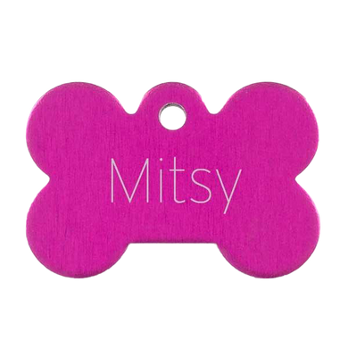 Small Pink Bone Pet Tag