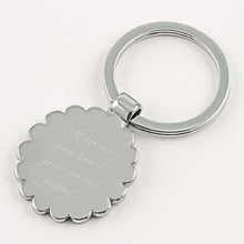 Load image into Gallery viewer, White Daisy Keychain engravable
