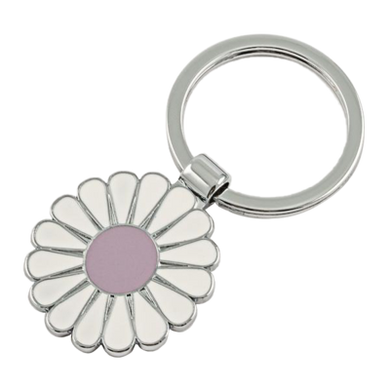 White Daisy Keychain