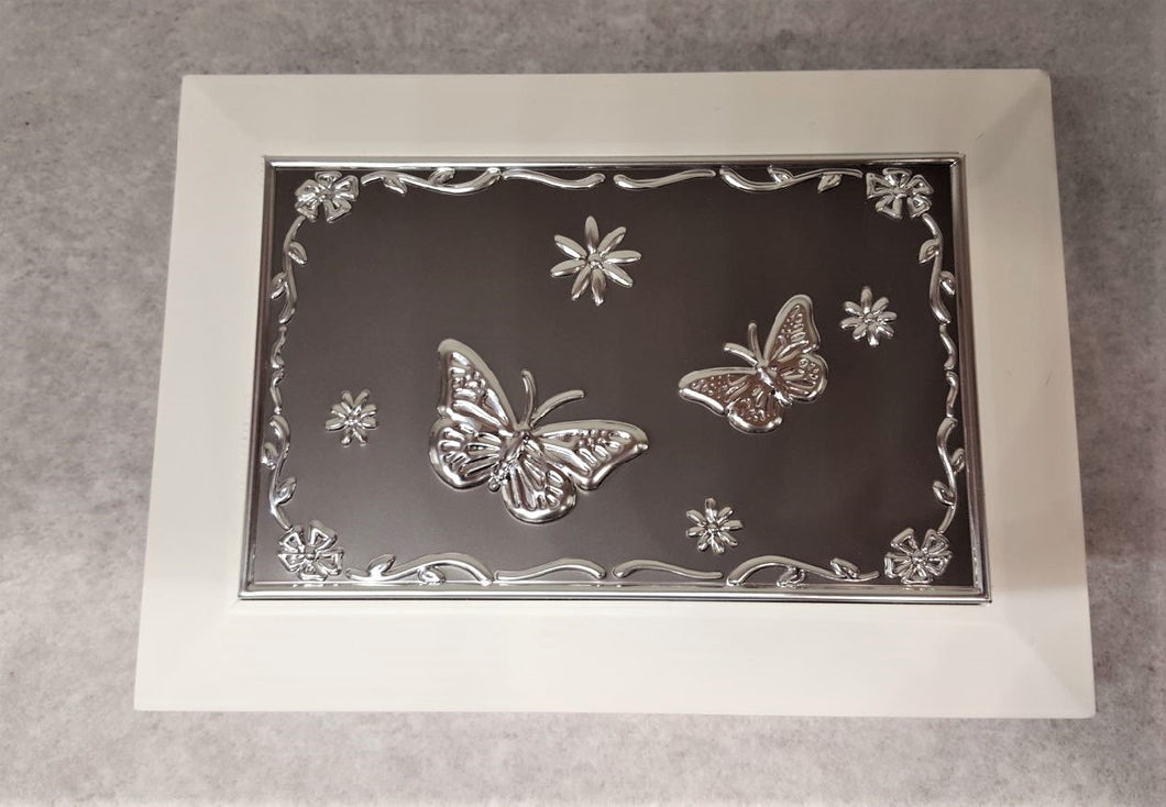 white butterfly trinket box