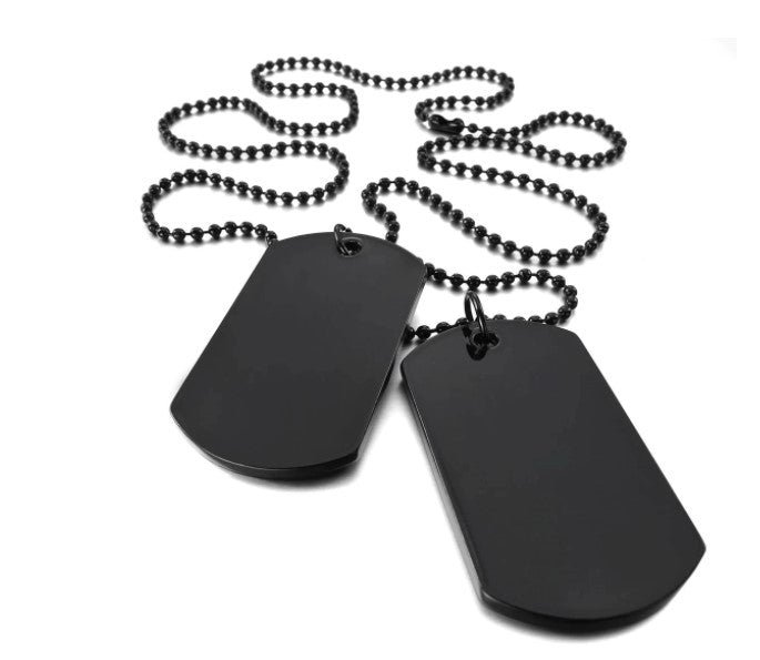 Black Military Style Dog Tags