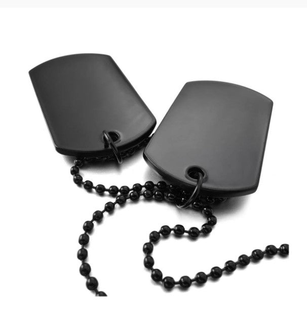 Black Military Style Dog Tags Engraving Reimagined