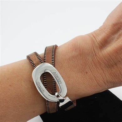 Brown Wrap Bracelet with Silver Buckle for birthday gifts in Canada
