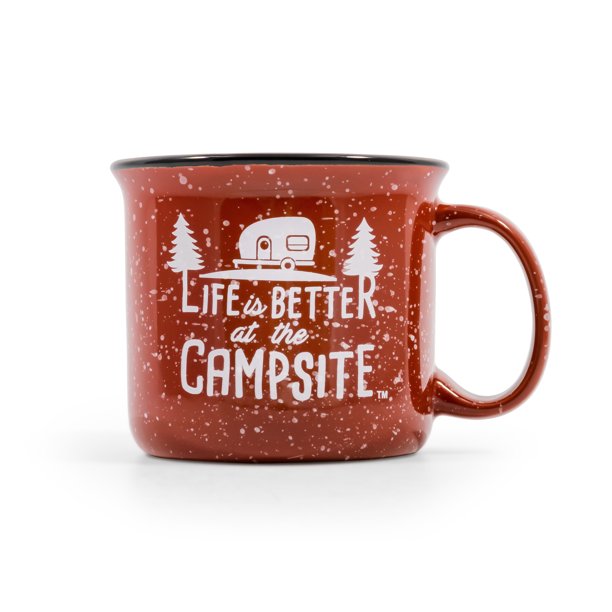 Life Is Better at The Campsite, Mug, Speckled Red