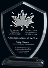 Load image into Gallery viewer, Conquest Glass Award | Engraver in Canada | Gift Shop in Calgary | Recognize achievement with precision-crafted glass | Perfect for commemorating milestones | Customizable engraving available | Ideal for corporate recognition or special occasions | Handcrafted excellence | Sleek design with timeless appeal | Elevate your awards ceremony | Crafted with pride in Canada
