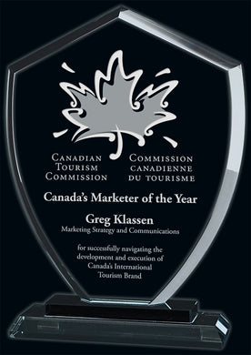 Conquest Glass Award | Engraver in Canada | Gift Shop in Calgary | Recognize achievement with precision-crafted glass | Perfect for commemorating milestones | Customizable engraving available | Ideal for corporate recognition or special occasions | Handcrafted excellence | Sleek design with timeless appeal | Elevate your awards ceremony | Crafted with pride in Canada